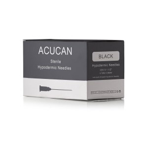 Acucan 22G X 1 ½" Black Hypodermic Needle Box