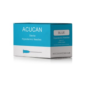 Acucan 23G X 1" (0.6mm x 25mm ) Blue Hypodermic Needle Box