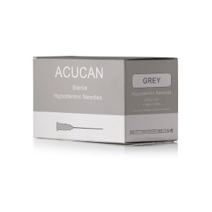 Acucan 27G x ½" Grey Hypodermic Needle Box
