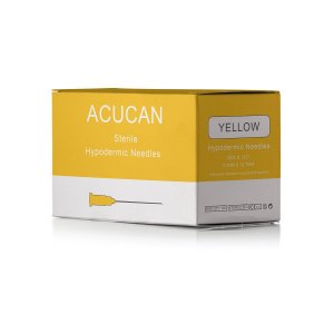 Acucan 30G X ½" Yellow Hypodermic Needles Box